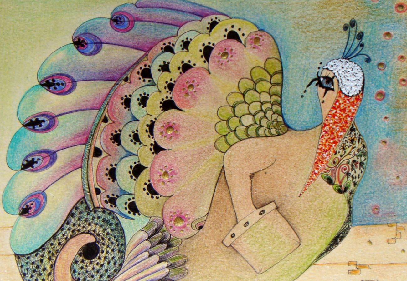 Enquadramento de Desenho número 41, formato 210x148 a lápis de cor