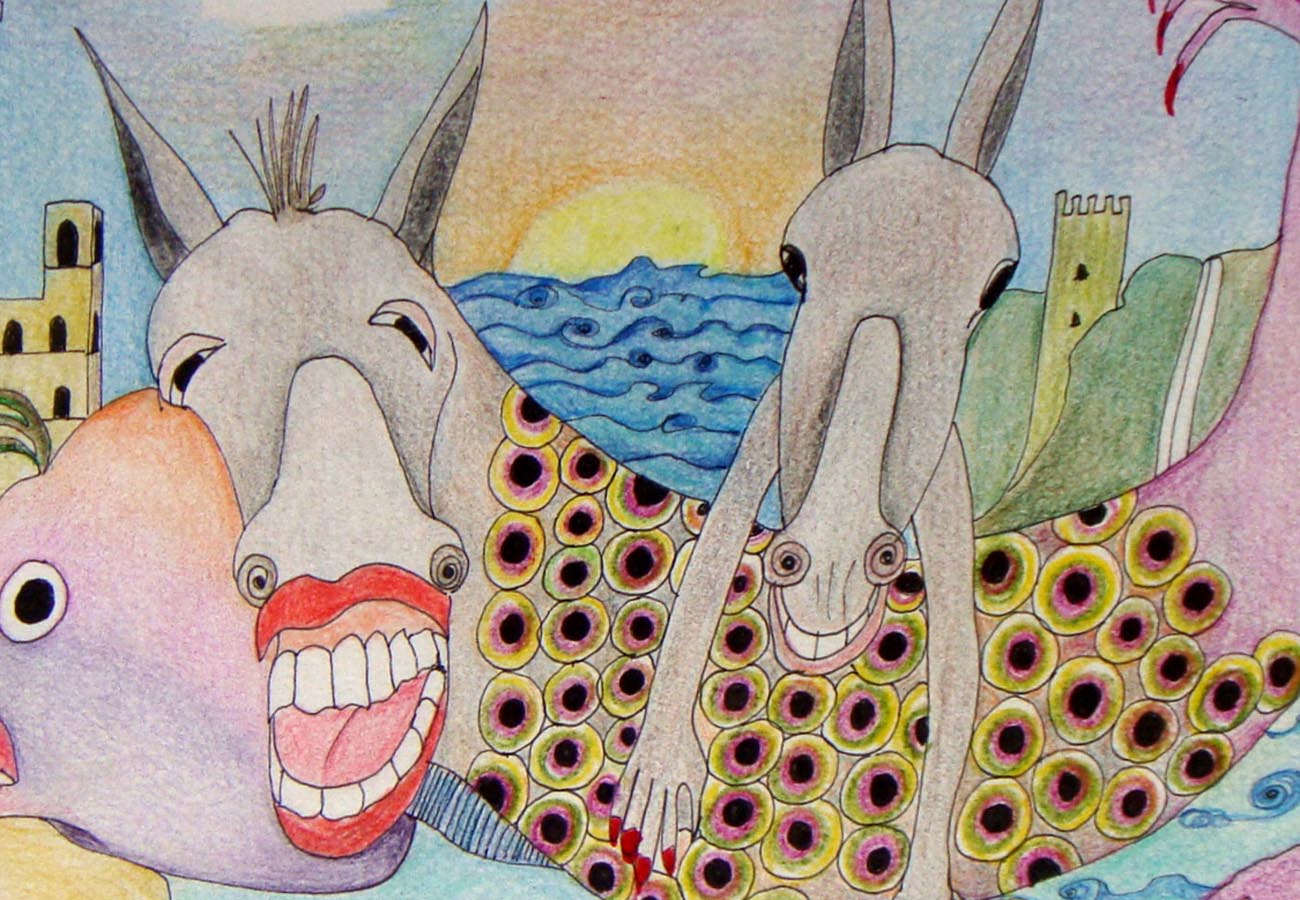 Enquadramento de Desenho número 47, formato 210x148 a lápis de cor